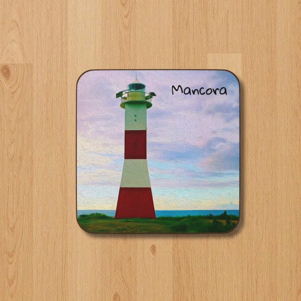 Mancora, Peru | Coastal Lighthouse by Sea | Original Series Hardboard Coaster