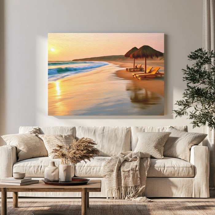 Mancora Beach Sunset Palapas
