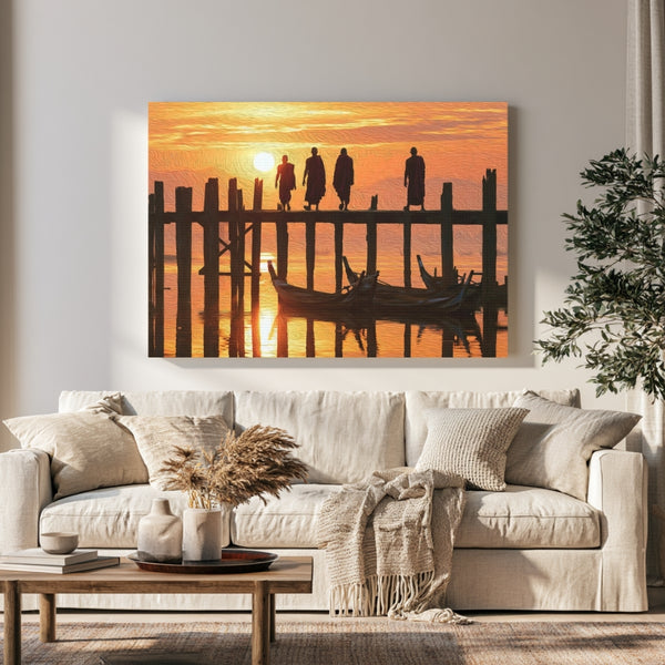 Mandalay, Myanmar | U Bein Bridge Sunset | Original Series Gallery Canvas