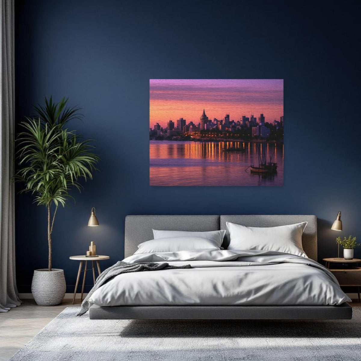 Maputo, Mozambique | Maputo Bay Waterfront Skyline | Original Series Gallery Canvas detail
