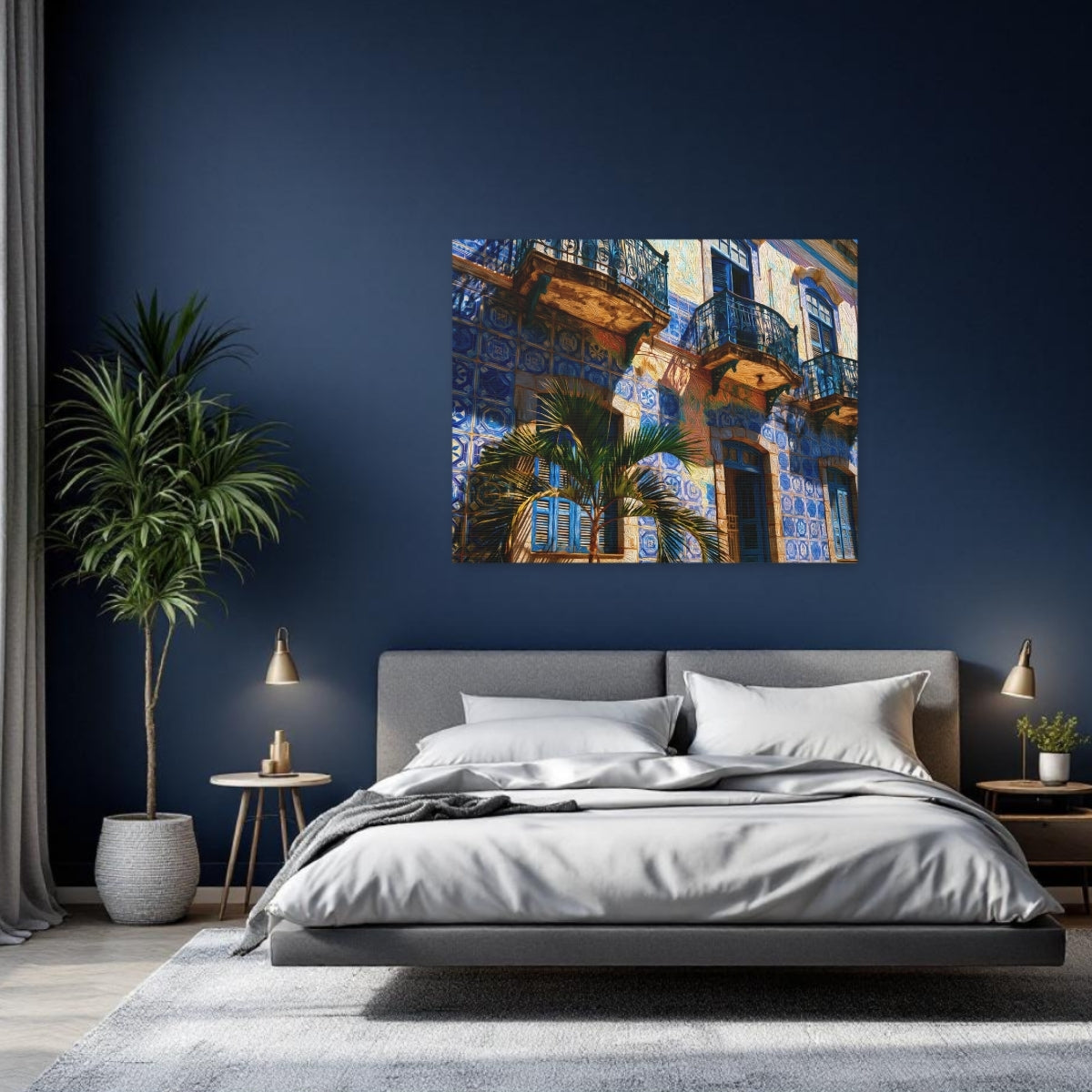 Maputo, Mozambique | Azulejo Tiled Colonial Facade | Original Series Gallery Canvas detail