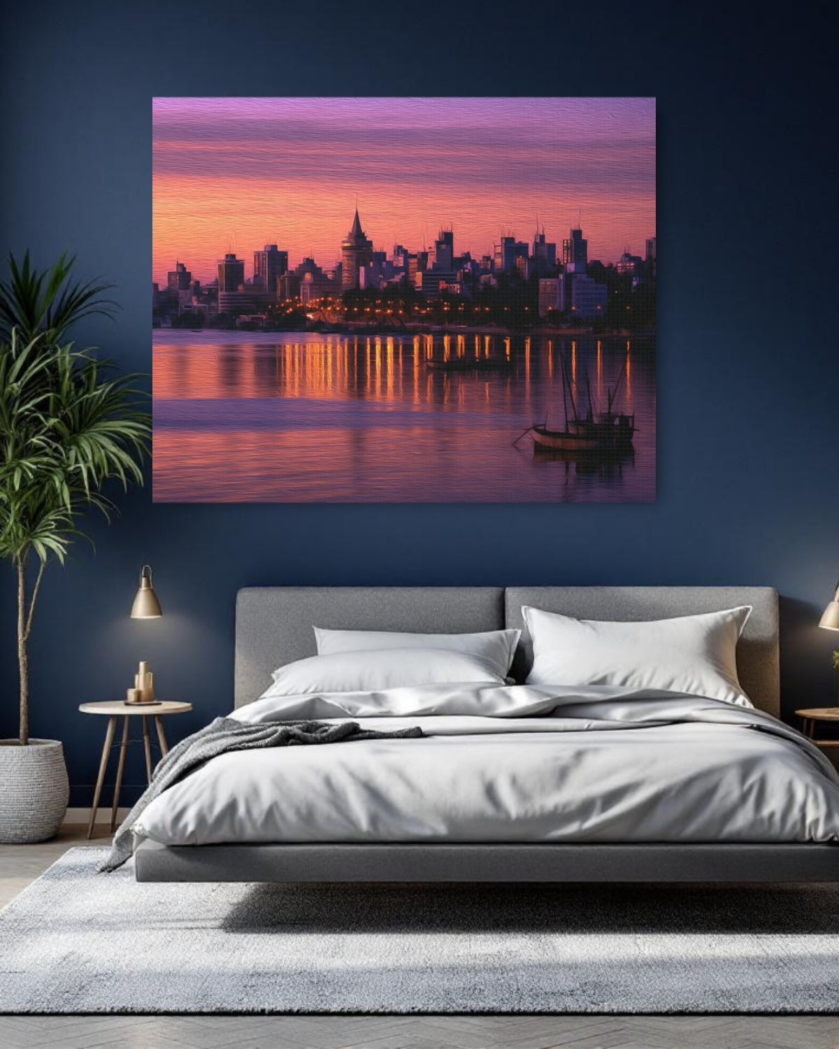 Maputo, Mozambique | Maputo Bay Waterfront Skyline | Original Series Gallery Canvas detail