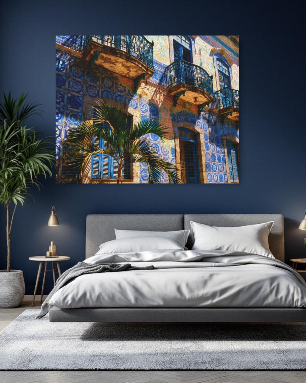 Maputo, Mozambique | Azulejo Tiled Colonial Facade | Original Series Gallery Canvas detail