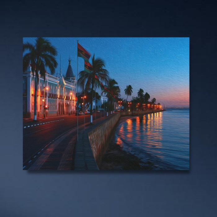 Maputo, Mozambique | Maputo Waterfront Promenade at Dusk | Original Series Gallery Canvas