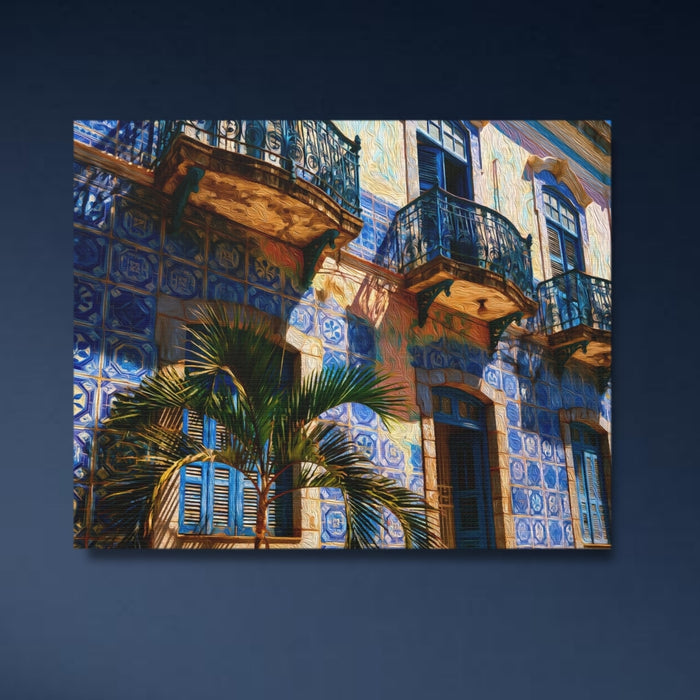 Maputo, Mozambique | Azulejo Tiled Colonial Facade | Original Series Gallery Canvas
