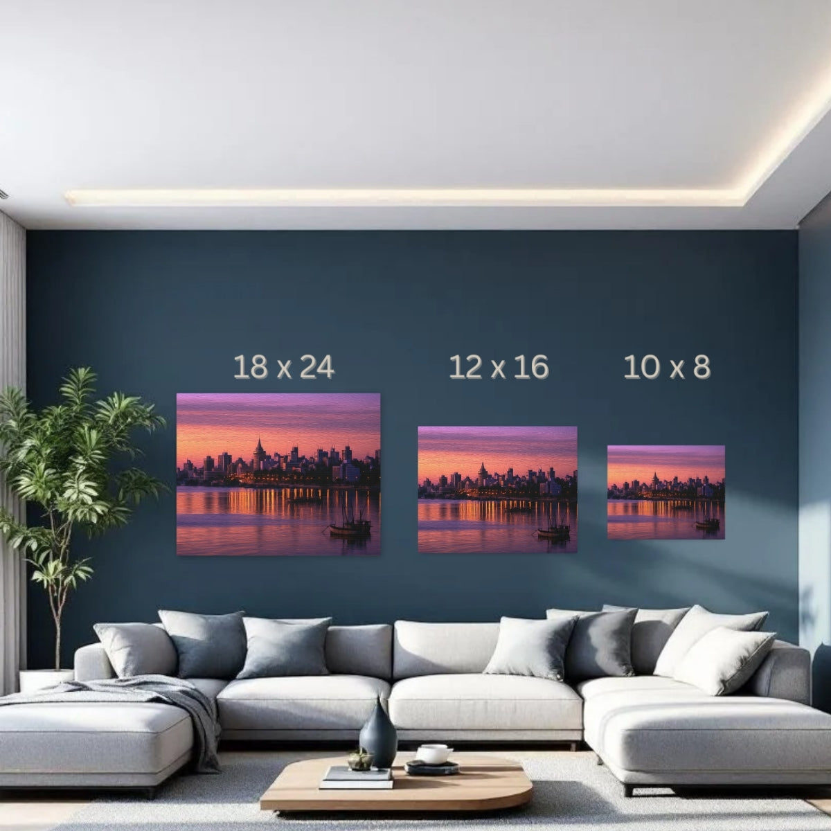 Maputo, Mozambique | Maputo Bay Waterfront Skyline | Original Series Gallery Canvas detail