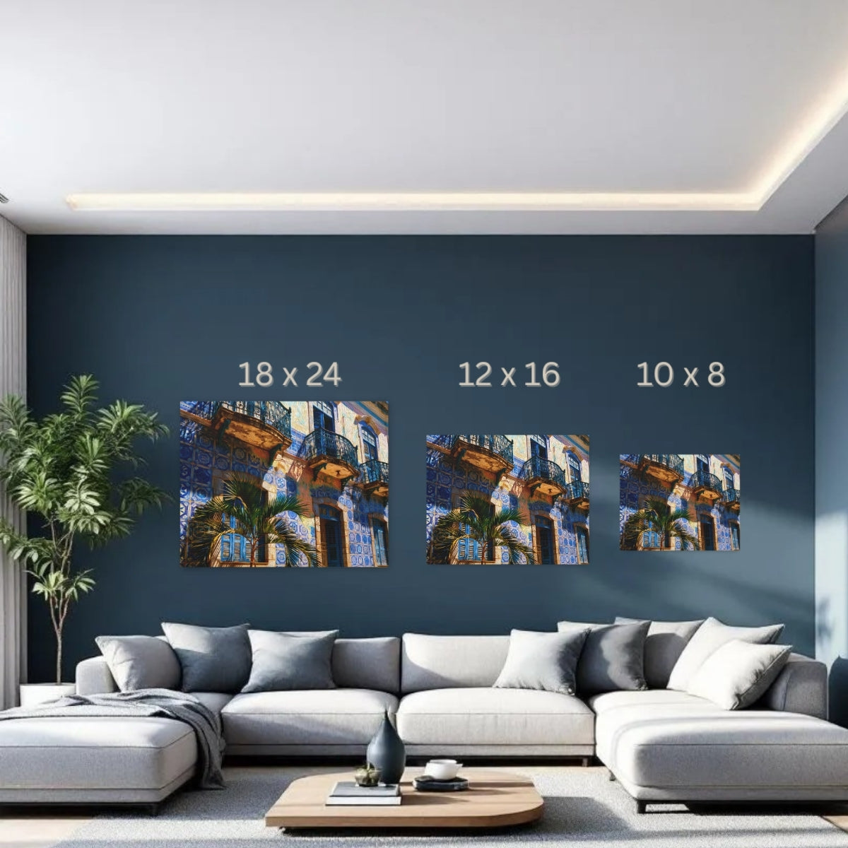 Maputo, Mozambique | Azulejo Tiled Colonial Facade | Original Series Gallery Canvas detail