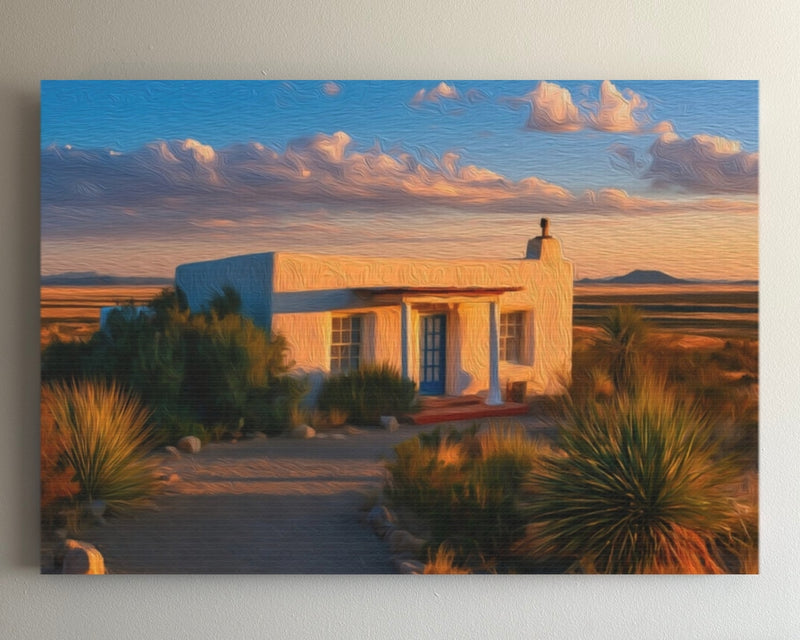 Desert Adobe Sunset — Marfa, Texas