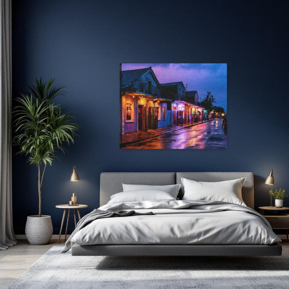 Marigny, New Orleans | Rainy Night Neon Streets | Original Series Gallery Canvas detail