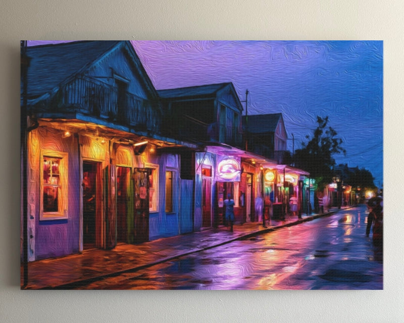 Rainy Night Neon Streets — Marigny, New Orleans