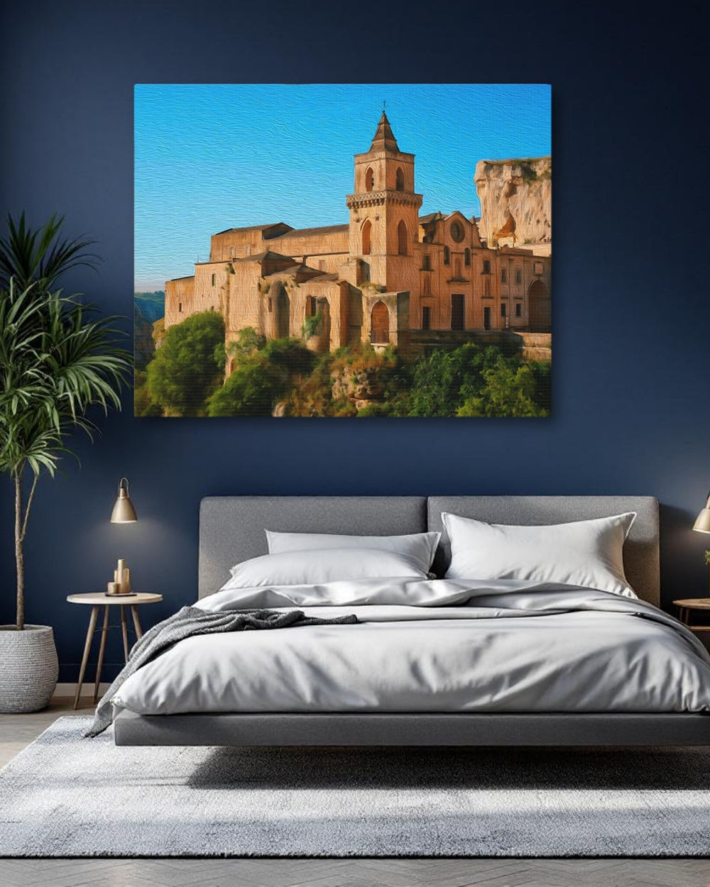Matera, Italy | Ancient Cave City Cliffside | Original Series Gallery Canvas detail