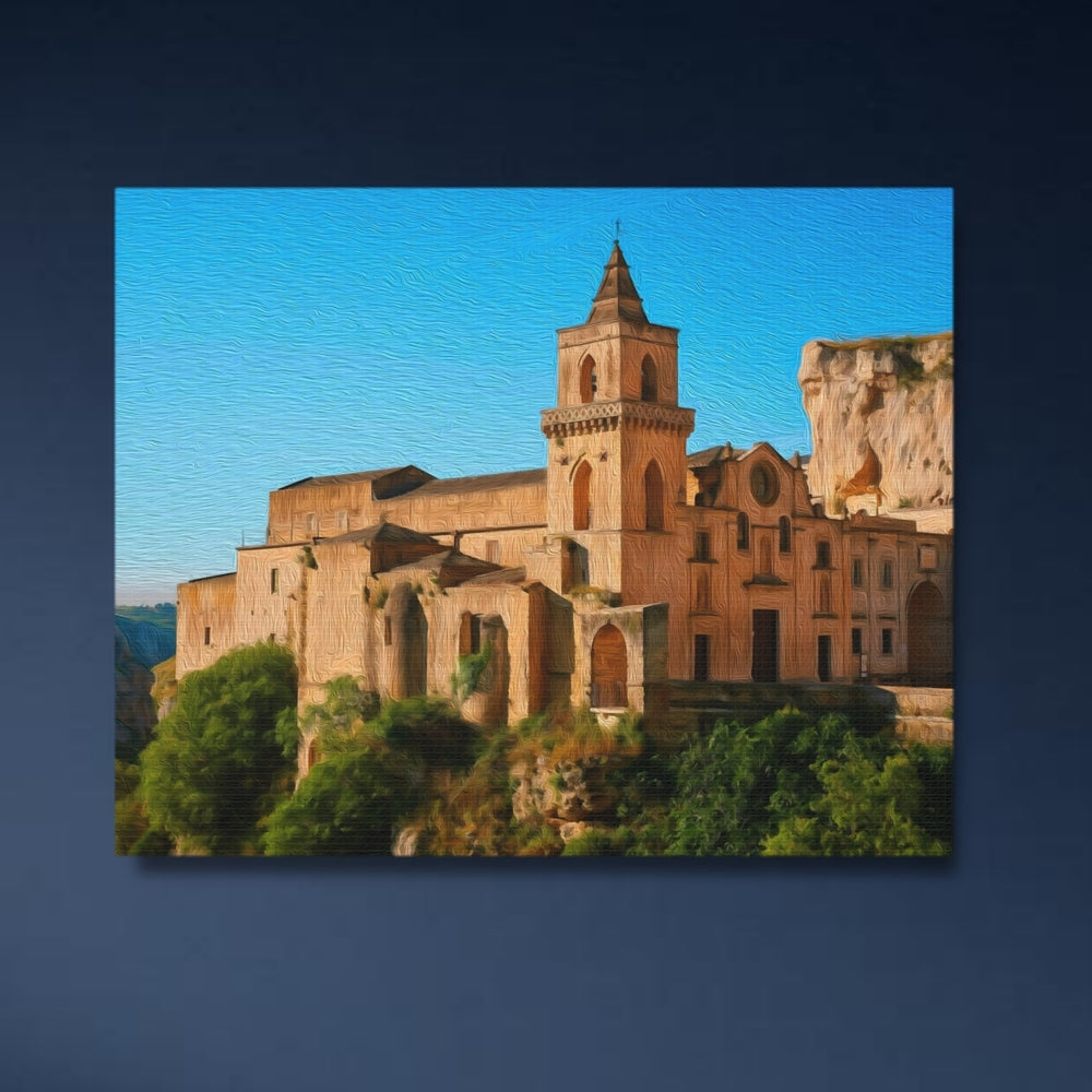 Matera, Italy | Ancient Cave City Cliffside | Original Series Gallery Canvas detail