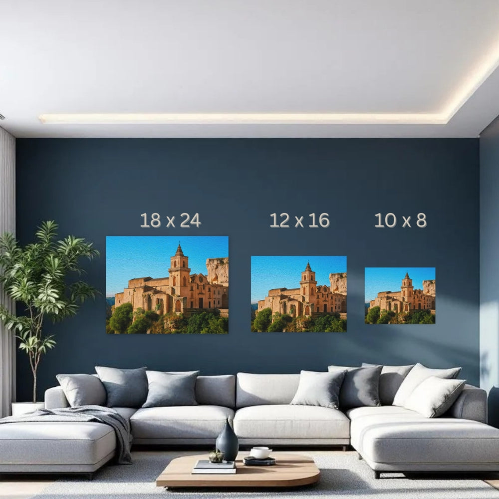 Matera, Italy | Ancient Cave City Cliffside | Original Series Gallery Canvas detail