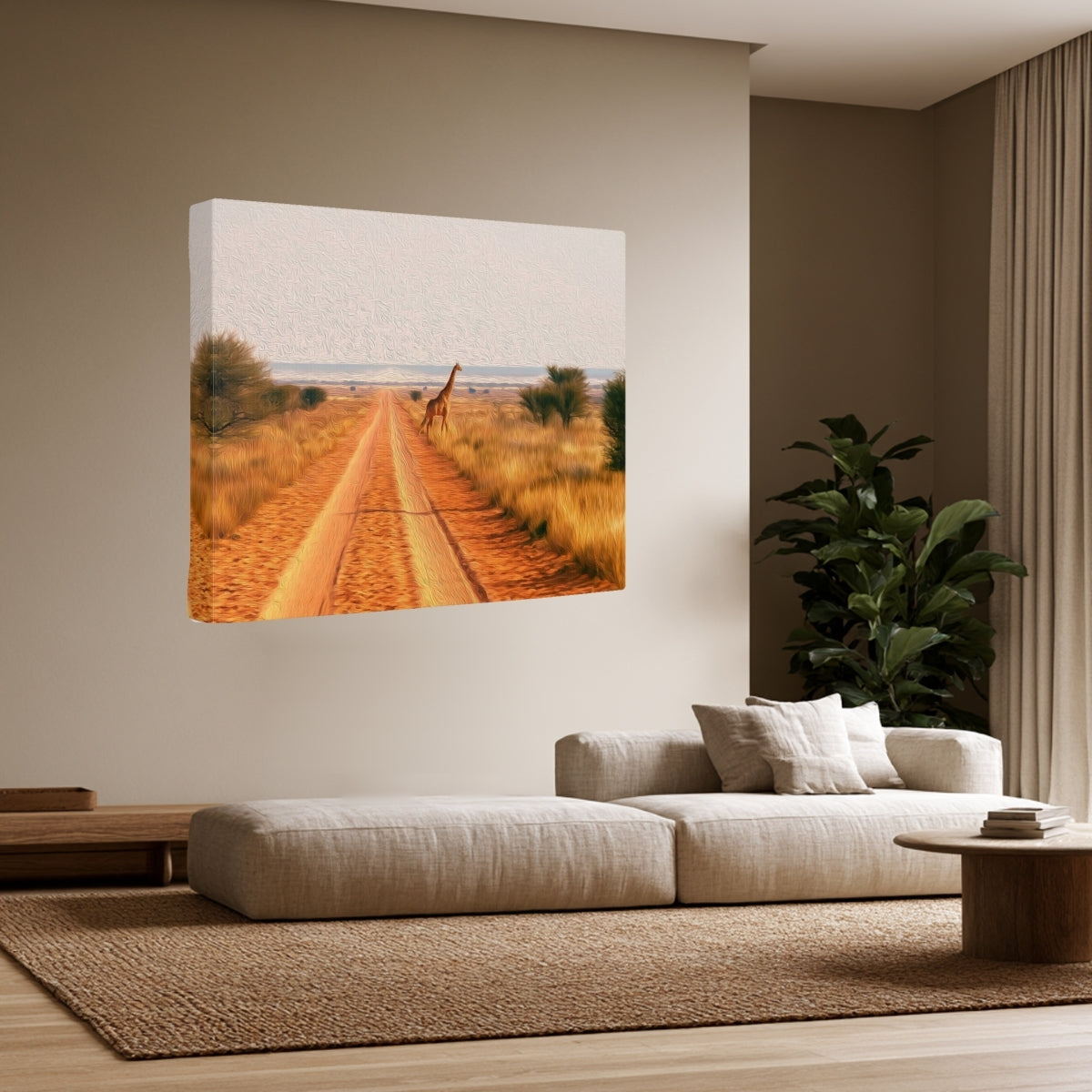 Kalahari Dirt Road Giraffe — Maun, Botswana, view 2