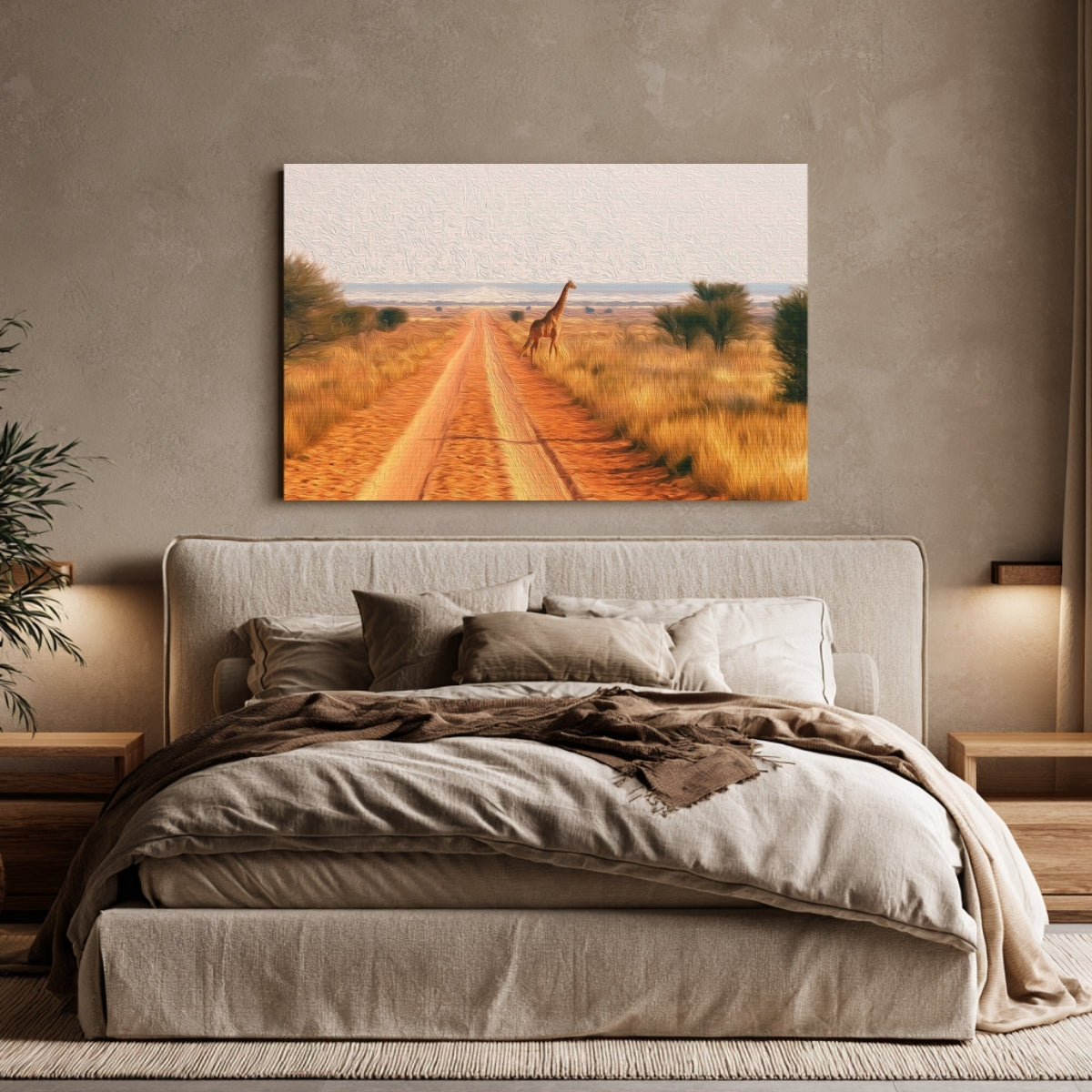 Kalahari Dirt Road Giraffe — Maun, Botswana, view 4