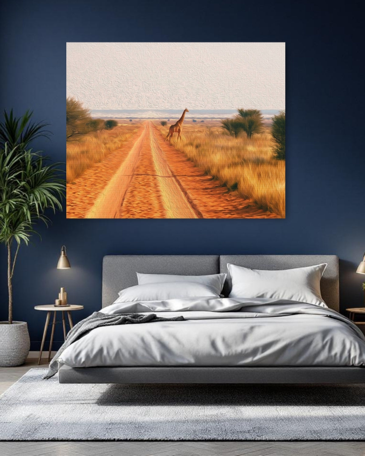 Giraffe Crossing Kalahari Track — Maun, Botswana, study 1