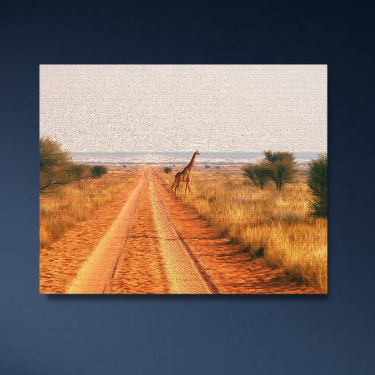 Giraffe Crossing Kalahari Track — Maun, Botswana, study 4