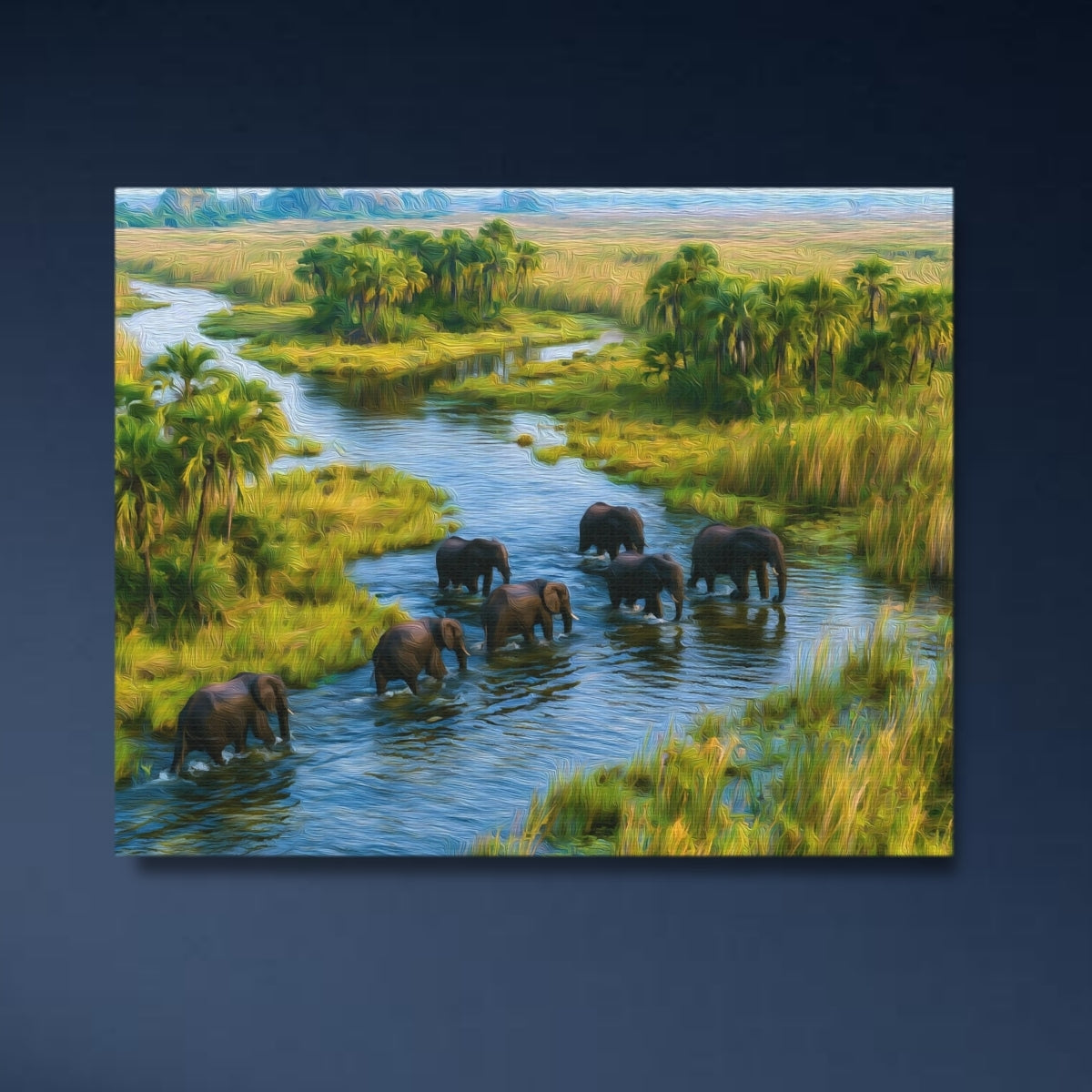 Okavango Delta Elephant Crossing — Maun, Botswana, study 4