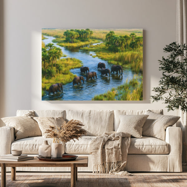 Okavango Delta Elephant Crossing