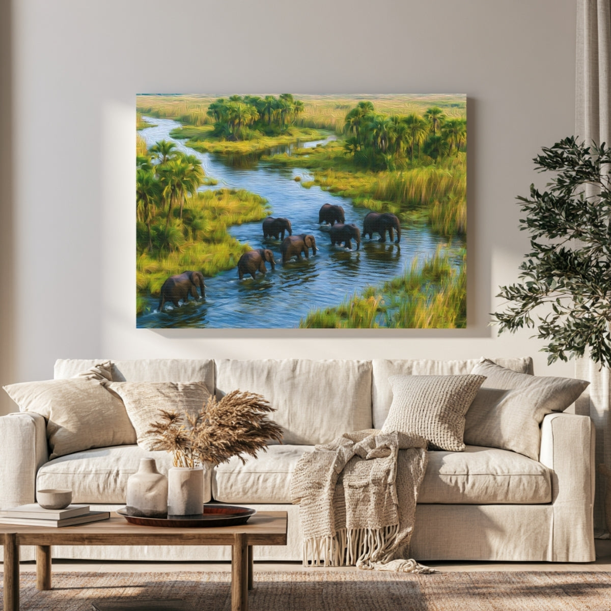 Okavango Delta Elephant Crossing — Maun, Botswana, view 1