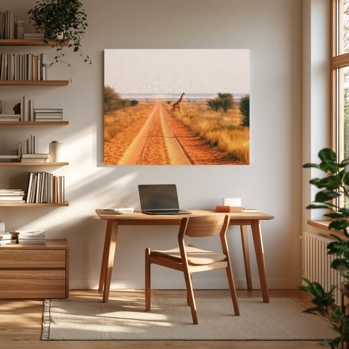Kalahari Dirt Road Giraffe — Maun, Botswana, view 3