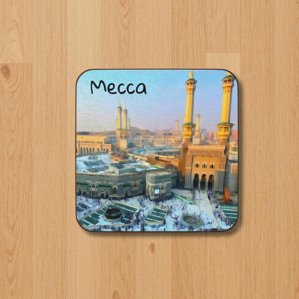 Mecca, Saudi Arabia | Grand Mosque Holy Sanctuary | Original Series Hardboard Coaster