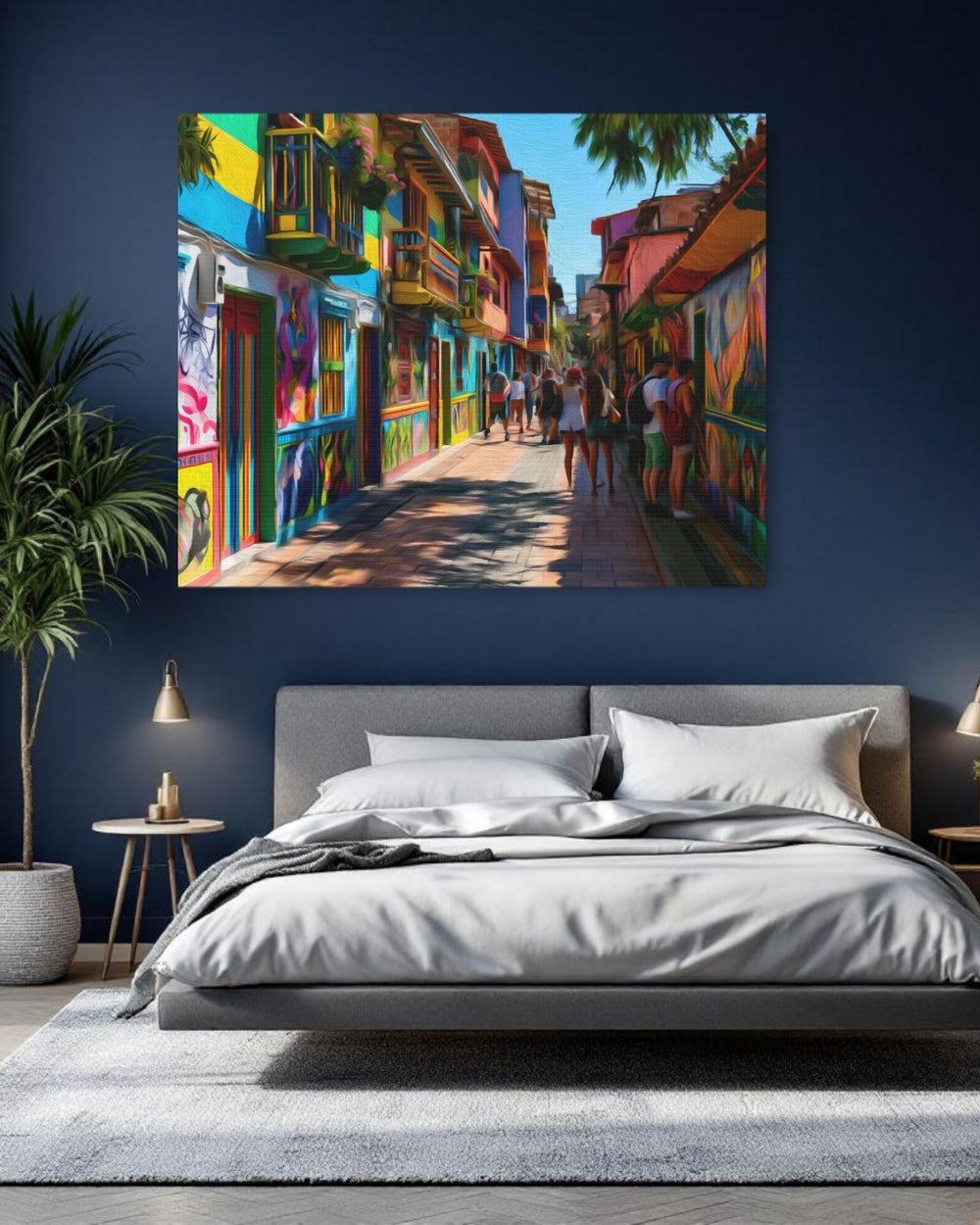 Medellin El Poblado, Colombia | Colorful El Poblado Alley | Original Series Gallery Canvas detail