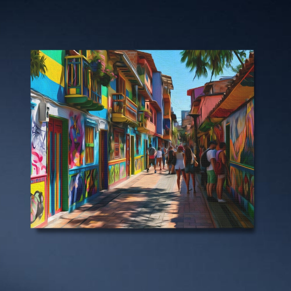 Medellin El Poblado, Colombia | Colorful El Poblado Alley | Original Series Gallery Canvas detail