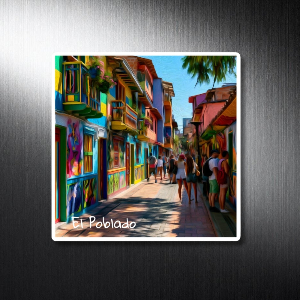 Medellin El Poblado, Colombia | Colorful El Poblado Alley | Original Series Decorative Magnet