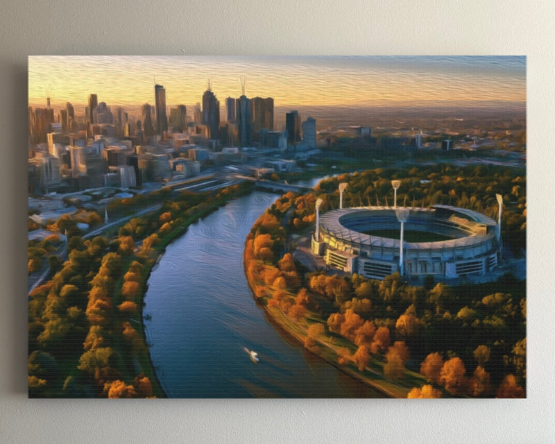 MCG Yarra River Aerial — Melbourne, Australia
