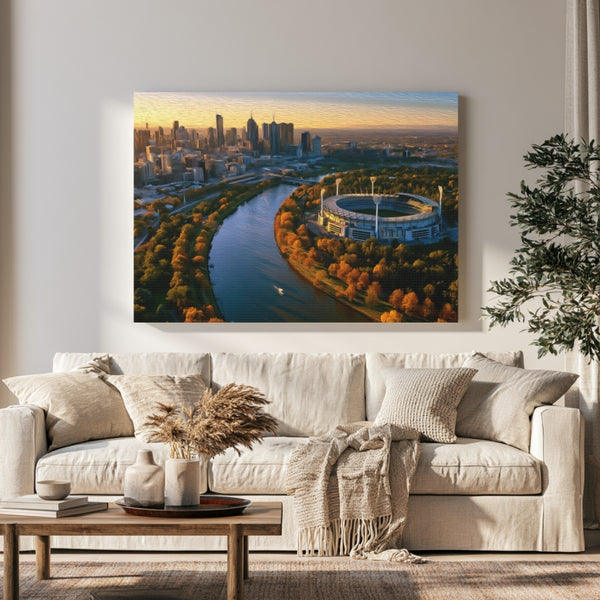Melbourne, Australia | MCG Yarra River Aerial | Original Series Gallery Canvas
