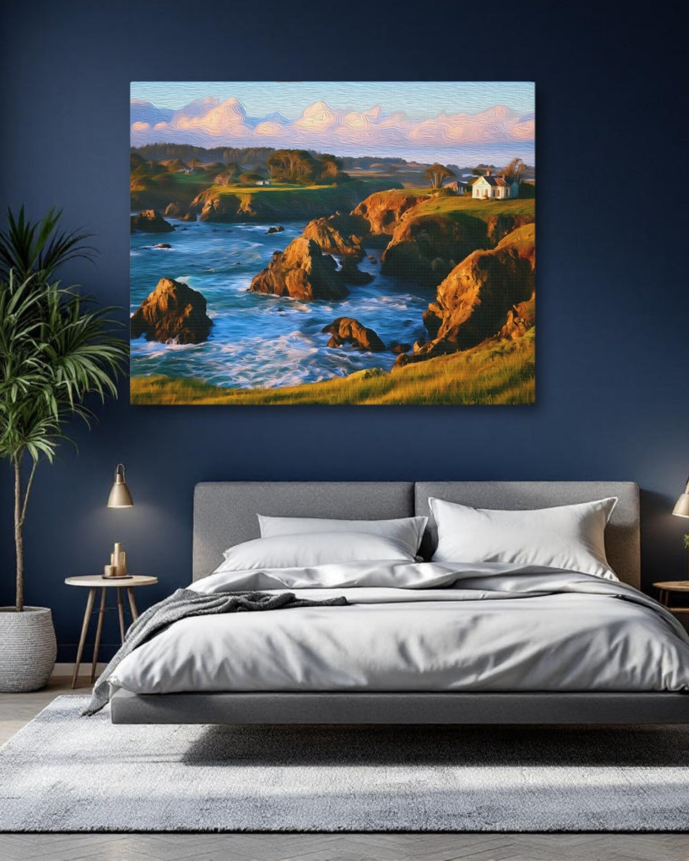 Mendocino, California | Rocky Coastal Cliffs Vista | Original Series Gallery Canvas detail