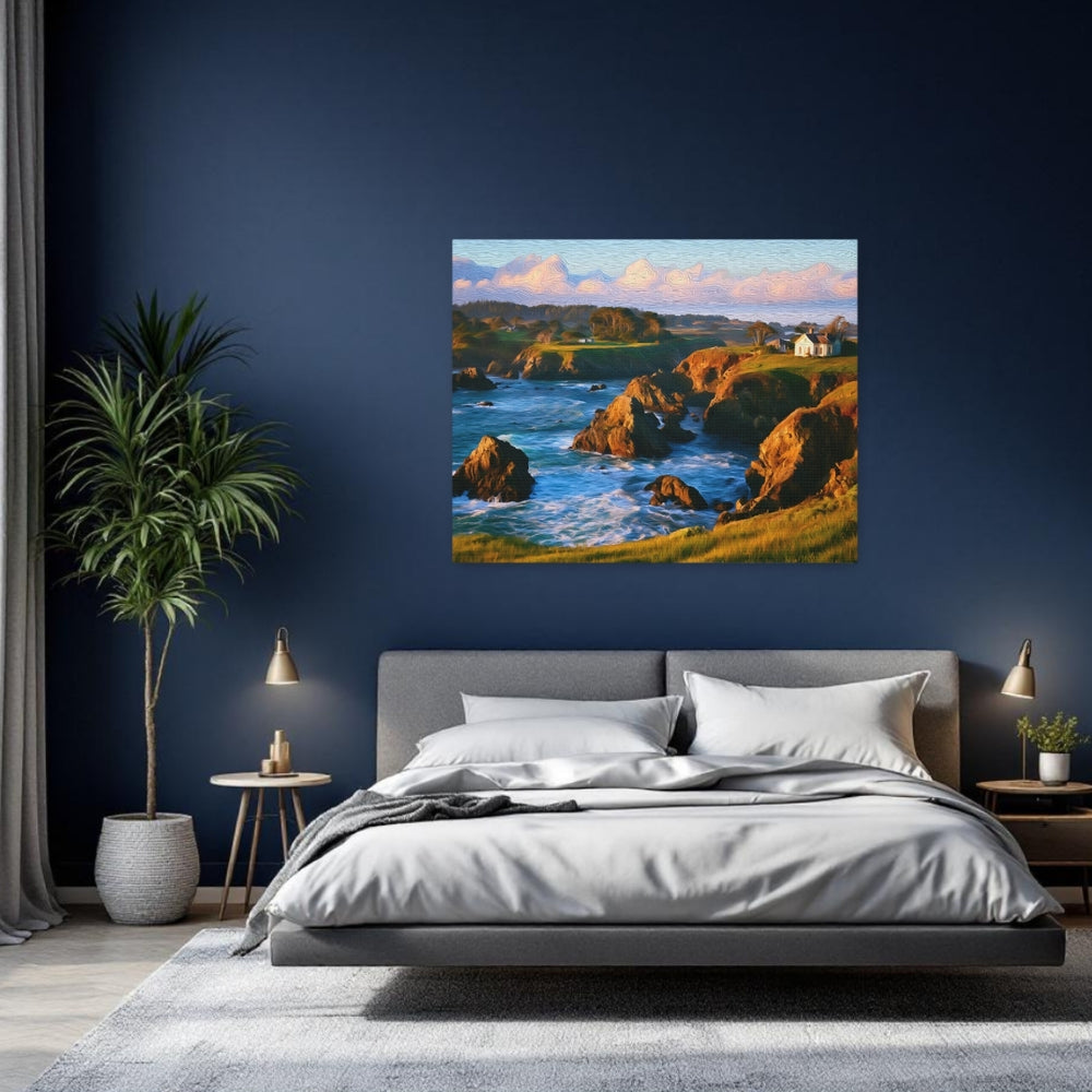 Mendocino, California | Rocky Coastal Cliffs Vista | Original Series Gallery Canvas detail
