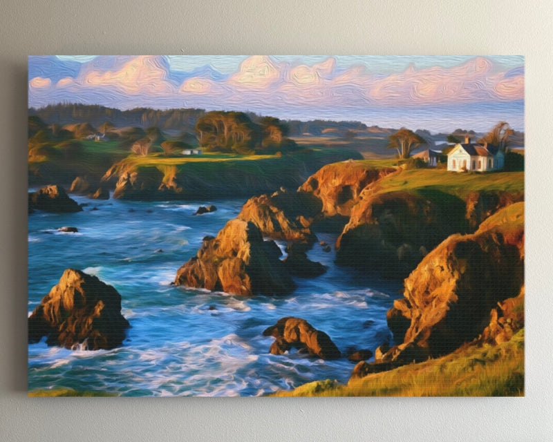 Rocky Coastal Cliffs Vista — Mendocino, California