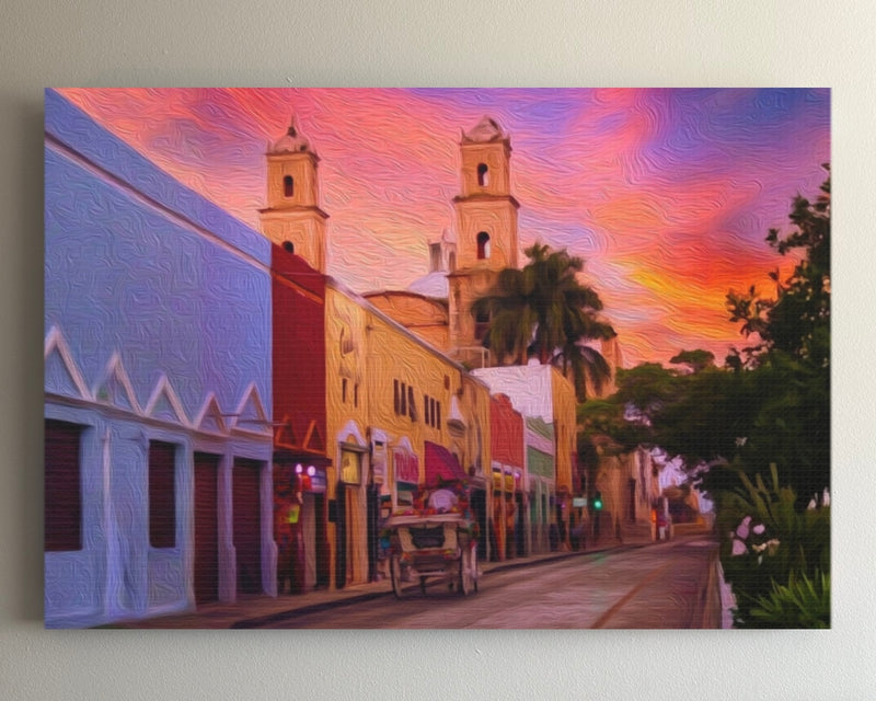 Cathedral of San Ildefonso at Sunset — Merida, Mexico