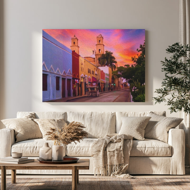 Cathedral of San Ildefonso at Sunset — Merida, Mexico, view 1