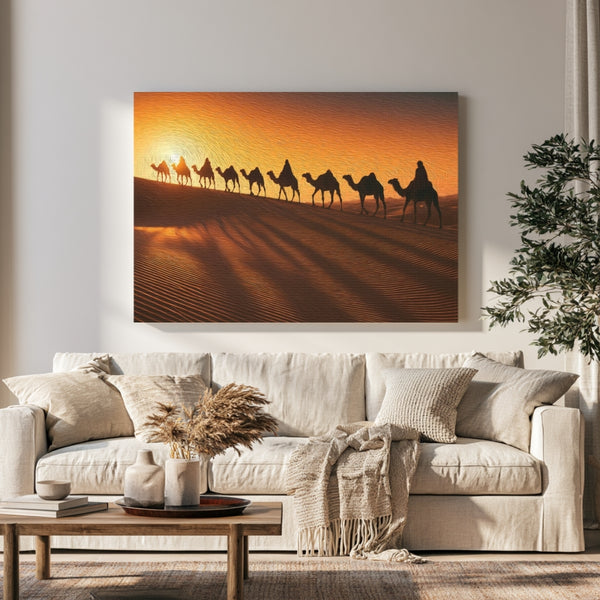 Merzouga, Morocco | Erg Chebbi Camel Caravan | Original Series Gallery Canvas