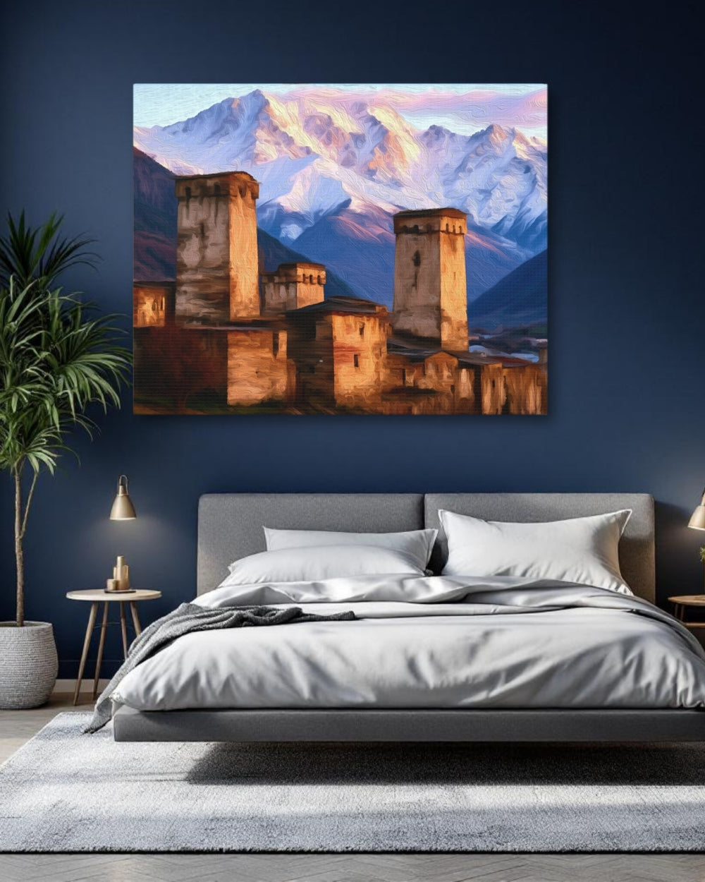 Mestia, Georgia | Svan Towers Mountain Village | Original Series Gallery Canvas detail