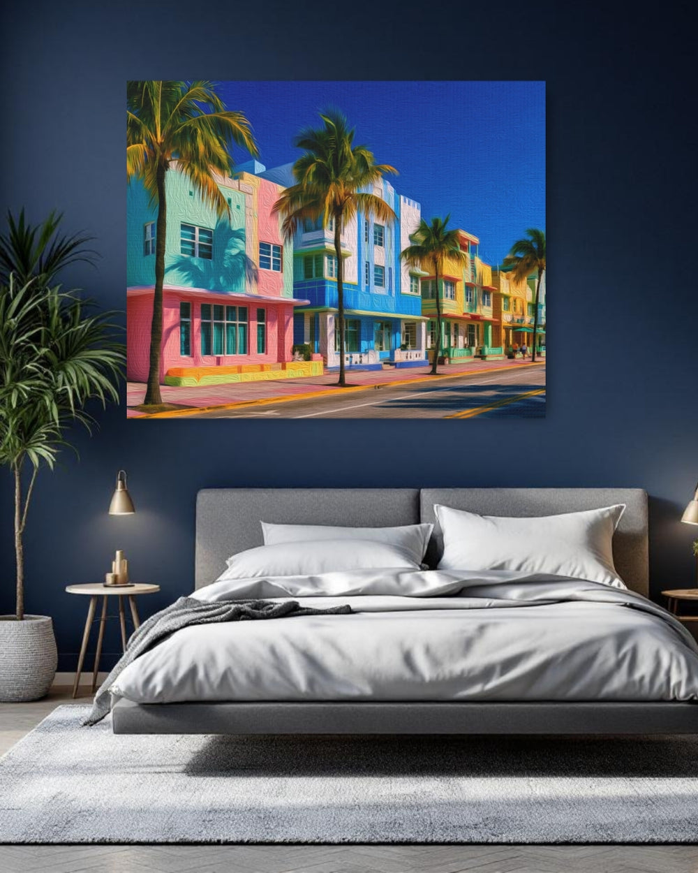 Miami, Florida | Ocean Drive Art Deco | Original Series Gallery Canvas detail