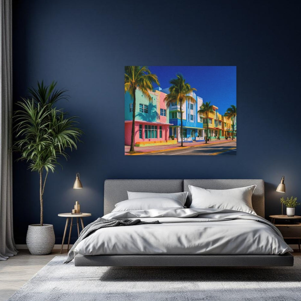 Miami, Florida | Ocean Drive Art Deco | Original Series Gallery Canvas detail
