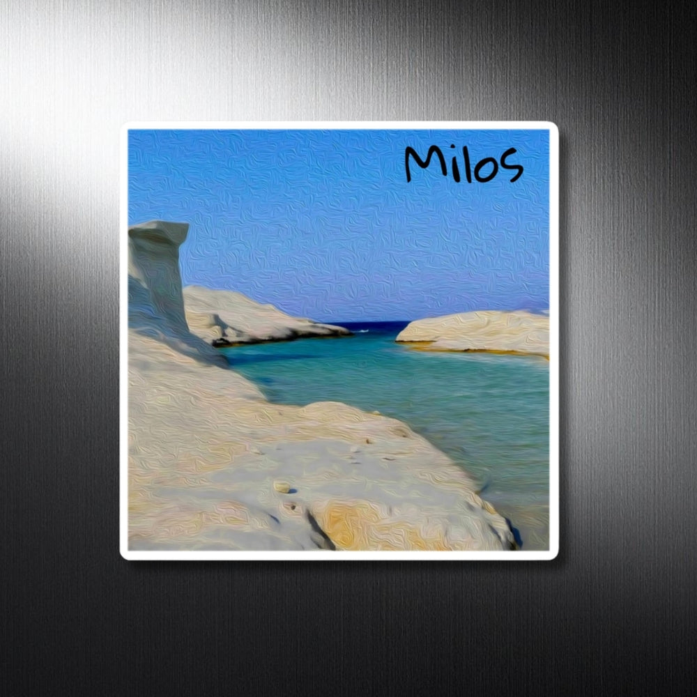 Milos, Greece | White Rock Coastal Cove | Original Series Decorative Magnet