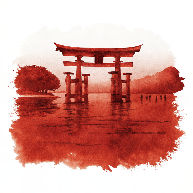 Miyajima Island watercolor