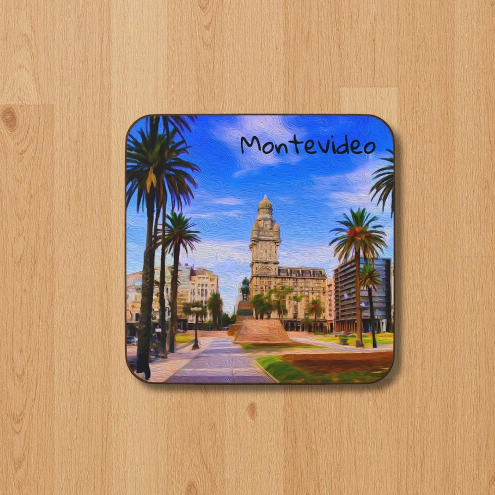 Montevideo, Uruguay | Plaza Independencia Palm Trees | Original Series Hardboard Coaster
