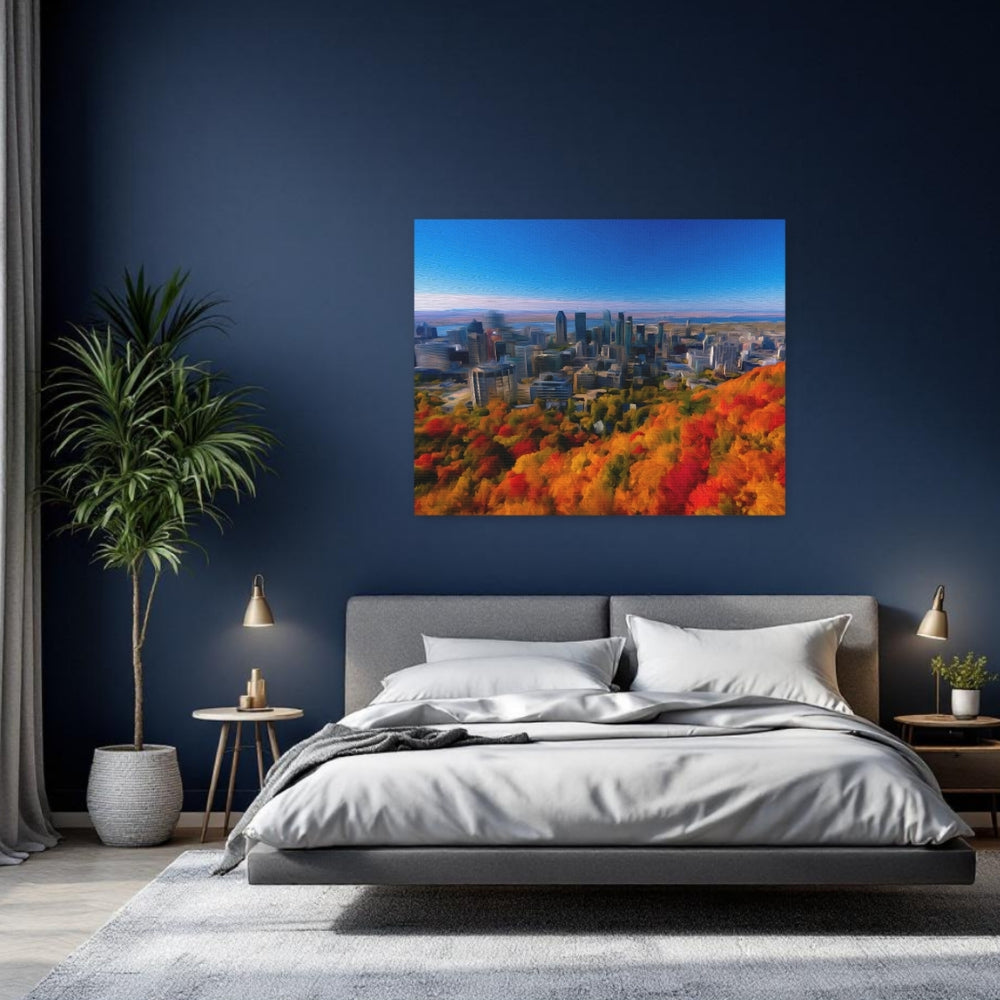 Montreal, Quebec | Autumn Skyline from Mont Royal | Original Series Gallery Canvas detail