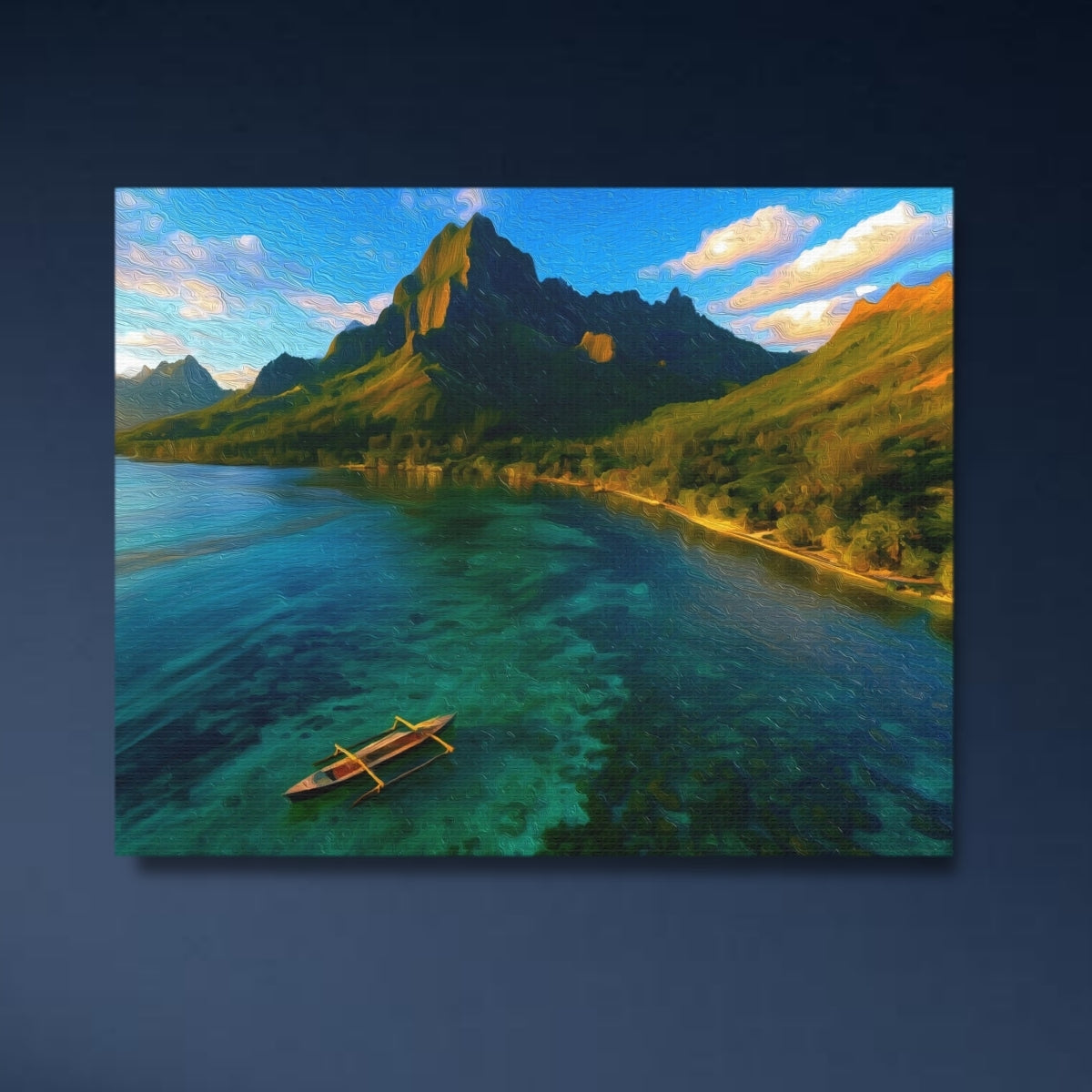 Tropical Lagoon Mountain Vista — Moorea, French Polynesia, close-up detail