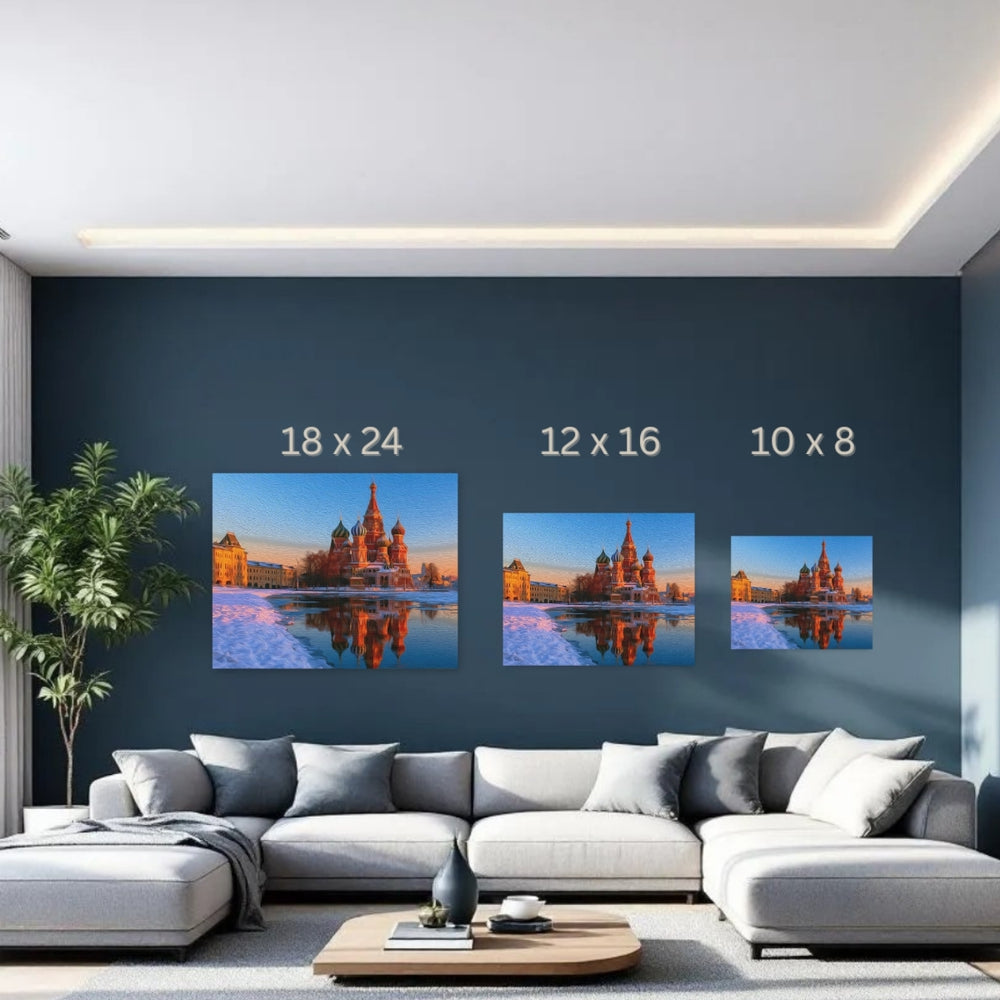 Moscow, Russia | Saint Basil's Winter Reflection | Original Series Gallery Canvas detail