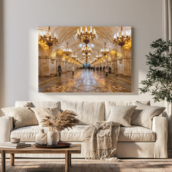 Moscow, Russia | Komsomolskaya Metro Station Hall | Original Series Gallery Canvas