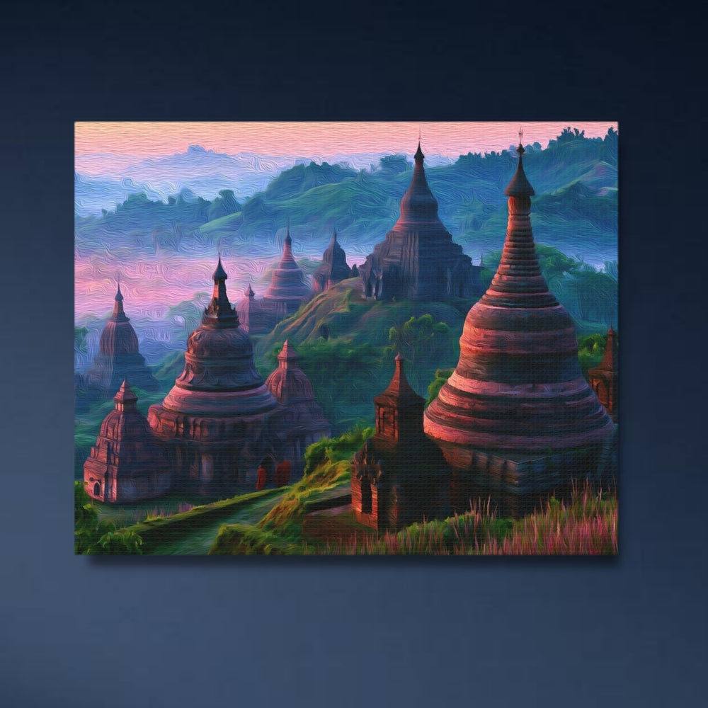 Mrauk U, Myanmar | Ancient Temples at Dawn | Original Series Gallery Canvas detail