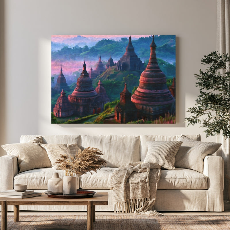 Ancient Temples at Dawn — Mrauk U, Myanmar, view 1