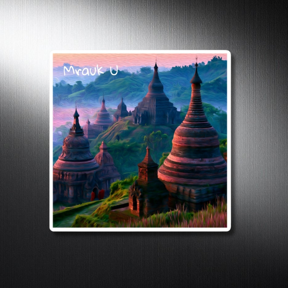 Mrauk U, Myanmar | Ancient Temples at Dawn | Original Series Decorative Magnet